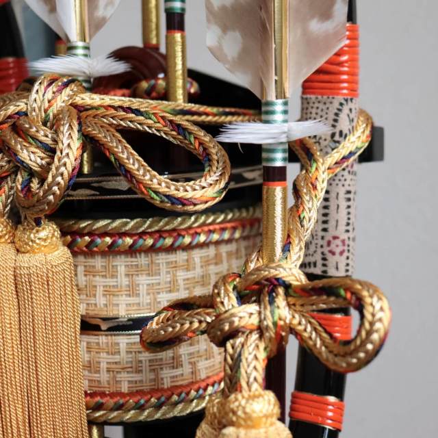 日本最高級矢破魔弓 本鷹羽根 玄晋作 13号 超希少本鷹羽破魔弓 朱塗り