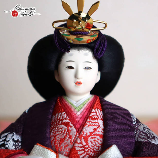 松時代物お雛様 雛人形 内閣総理大臣賞受賞作家 松宝作 柳三寸 正絹西陣織 麹塵染 月