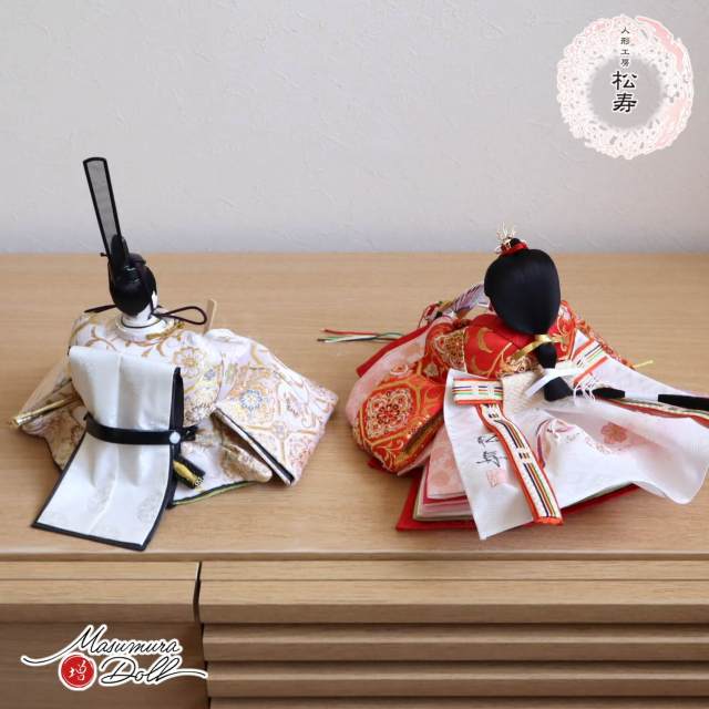 新作 小出松寿 作 11番 金襴「蜀江に唐花文様(白朱赤)」頭師