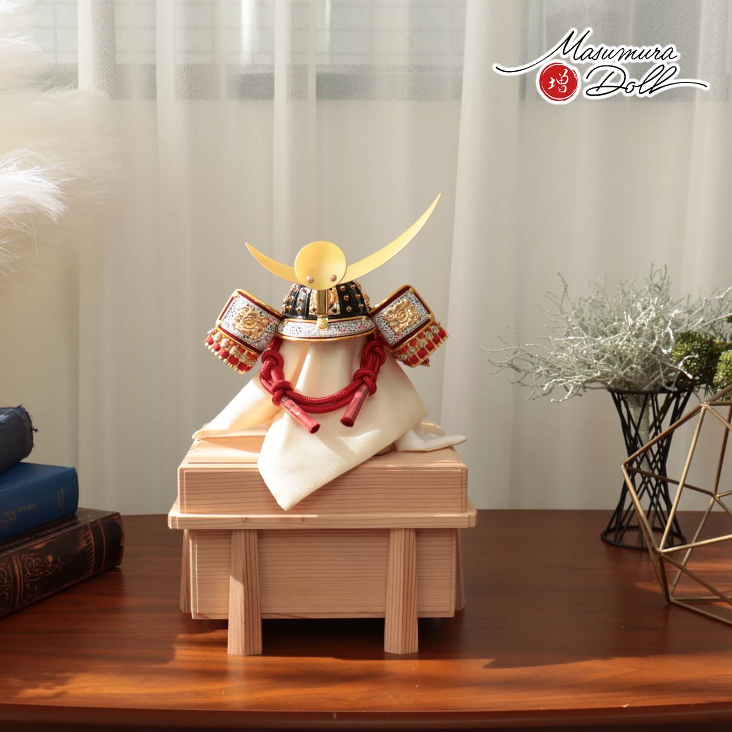 五月人形 伝統工芸士 誠山作 上杉謙信 赤糸裾濃 国産杉面取り唐櫃 増村人形店 10002067