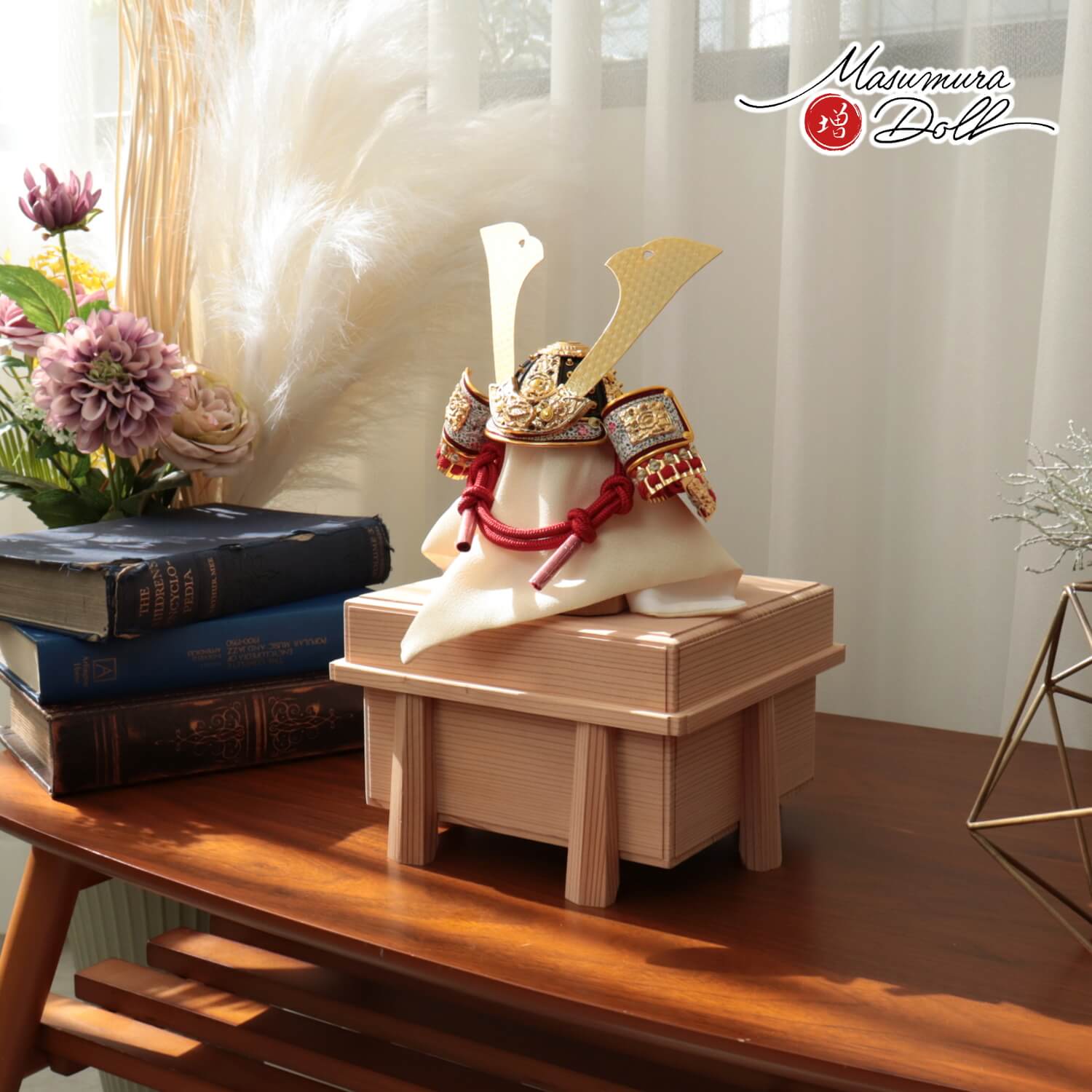 五月人形 伝統工芸士 誠山作 7号 赤糸 金小札 国産杉面取り唐櫃 増村人形店 10002068