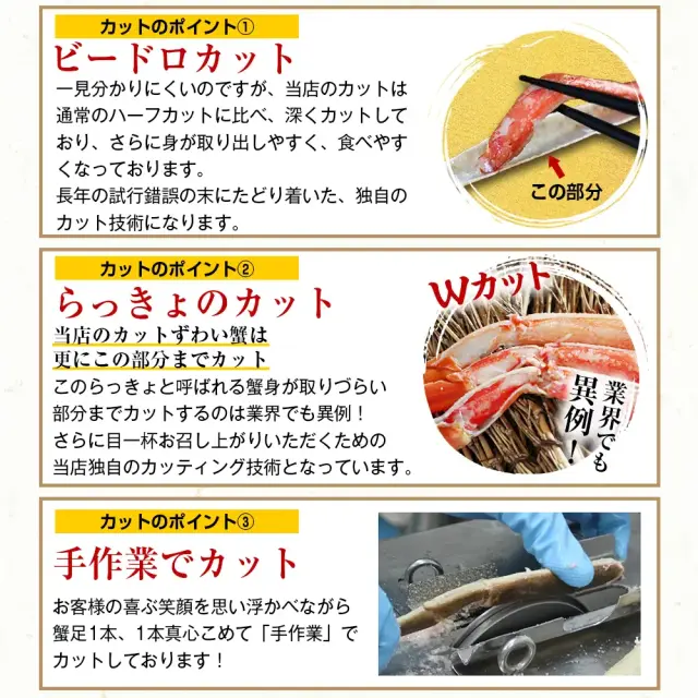 特大3～4Lサイズ厳選！カット済みボイル本ずわい蟹 1.2kg(総重量