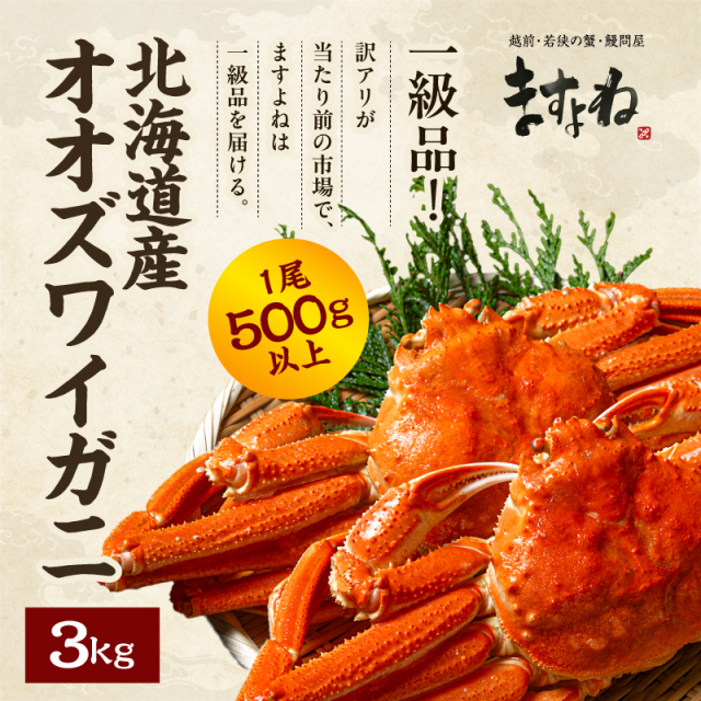 北海道産 オオズワイガニ 姿3kg 冷凍 お取り寄せ お歳暮 かに カニ 蟹