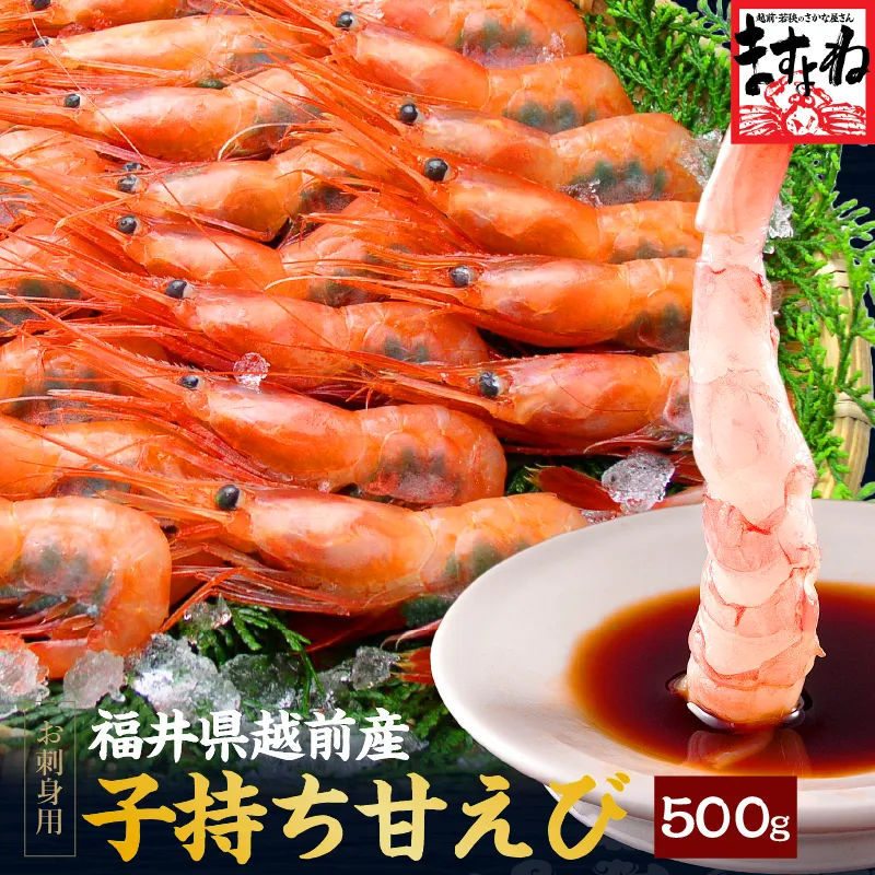 日本海産 子持ち甘えび500g[約35尾-40尾入]【送料無料】(無添加・無着色) 舌に絡みつくとろみと独特の甘みが絶品
