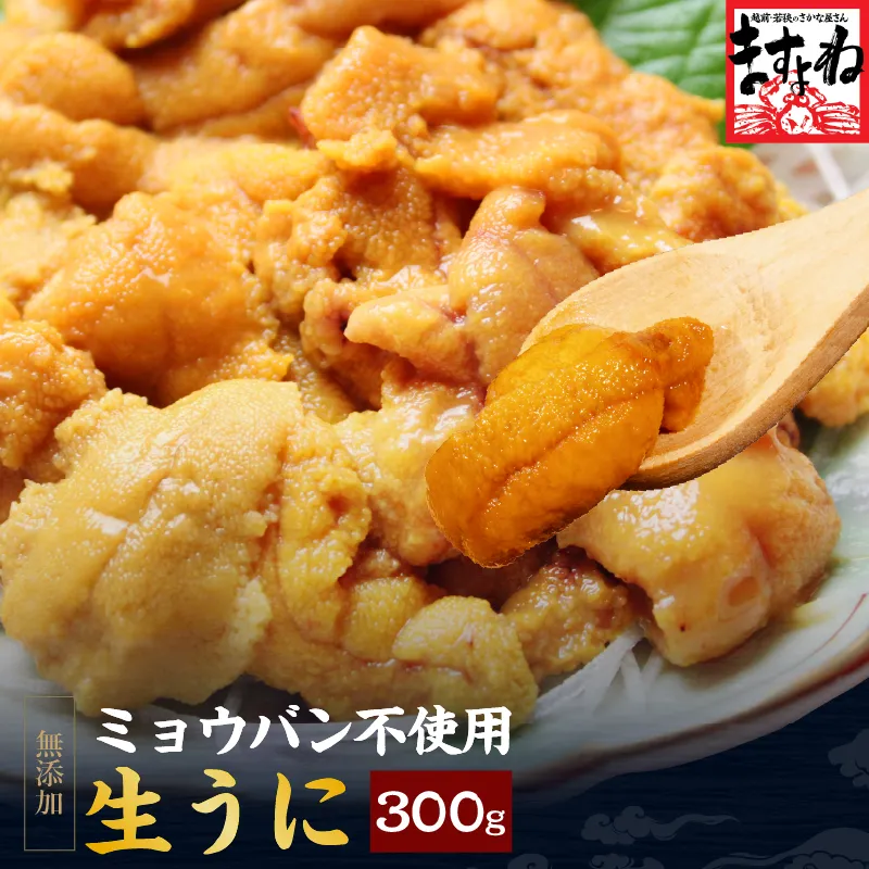 最安値特上塩うに1396円1本送料込ミョウバン無5本6980円 ミョウバン不使用生うに300g（100g×3p）