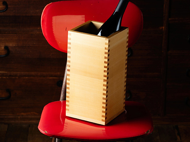 結露しにくい！新しい和と洋の癒合】木製 枡のワインクーラー