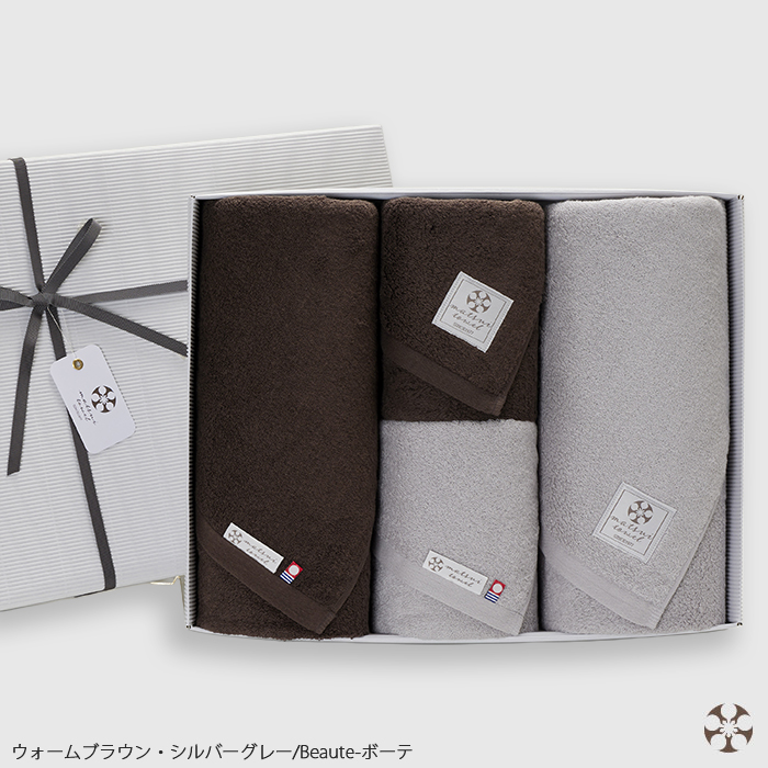 【ギフトセット】Beaute バスタオル2枚＋フェイスタオル2枚 ≪おすすめ2色≫ 今治タオルギフト　