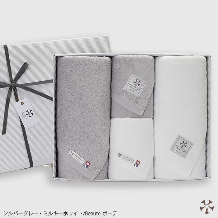 【ギフトセット】Beaute (ボーテ) バスタオル2枚＋フェイスタオル2枚 ≪おすすめ2色≫ 今治タオルギフト