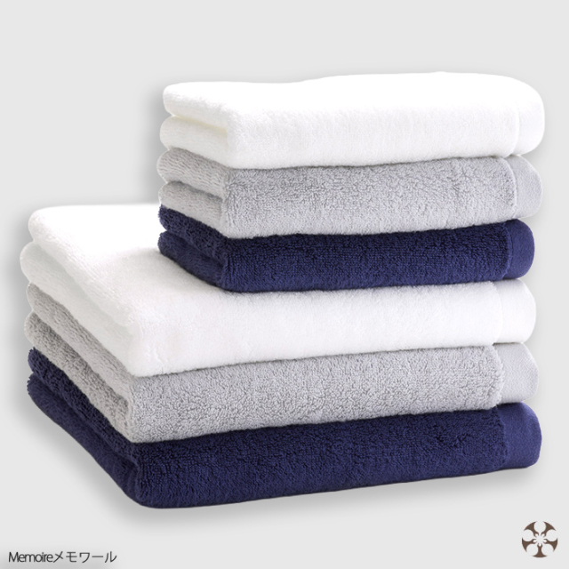 【ハンドメイド バスタオル ホワイト×パープル＆ホワイトレース 新品】 送料無料】Memoire メモワール バスタオル5枚セット 今治タオル 厚手