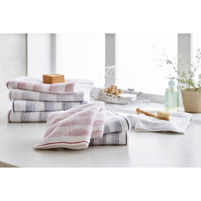 軽やかな使い心地の速乾タオル ボーダー柄 日本製 今治タオル 色を