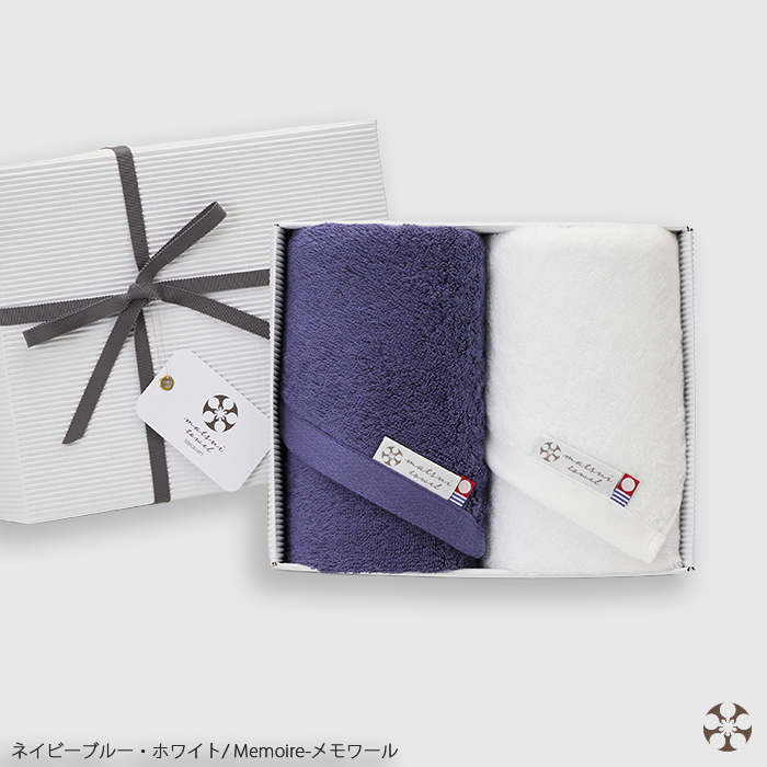 【ギフトセット】Memoire  フェイスタオル２枚 今治タオル 厚手≪おすすめ２色≫　最高級糸使用　