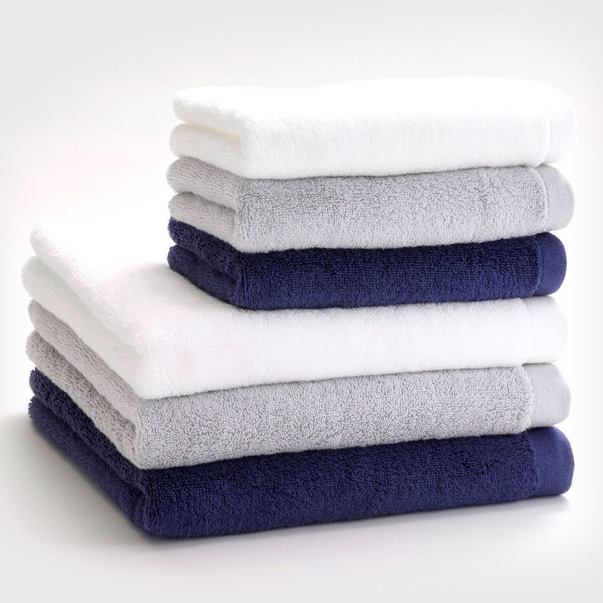 【まとめ買いセット】Memoire バスタオル3枚＋フェイスタオル3枚 《各色》