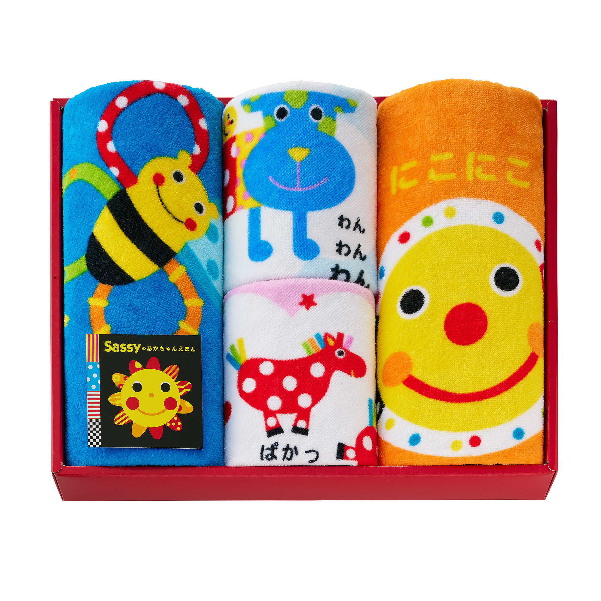 【ギフトセット/出産祝/内祝/入園/誕生日】 Sassy　フェイスタオル2枚+ループタオル2枚