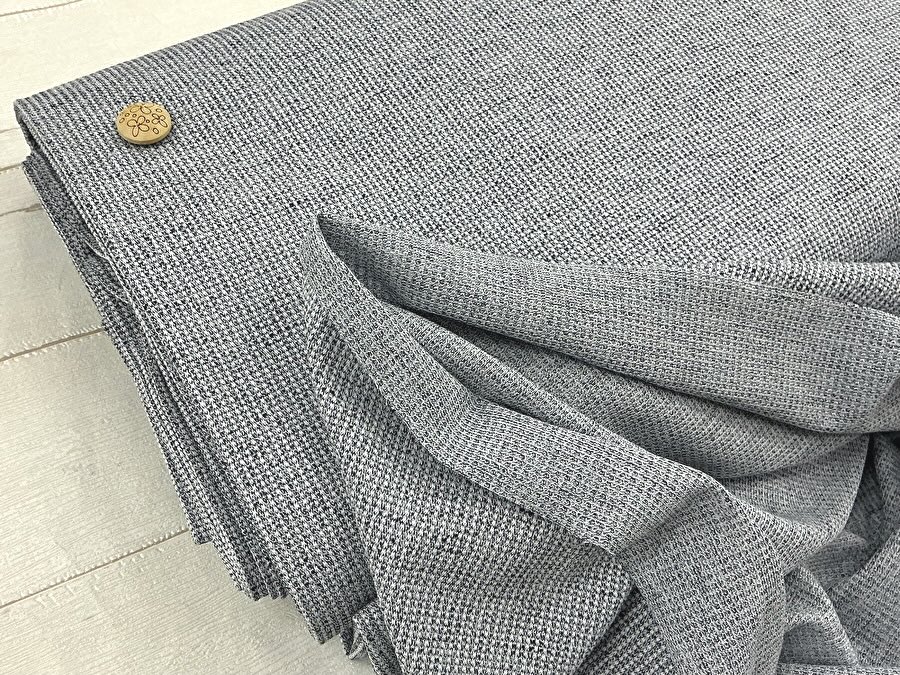 【反売り】Ｔ／Ｃ 杢調ジャガードニット　 ライトグレー系[ 幅１７０ｃｍ×約１２ｍ ］