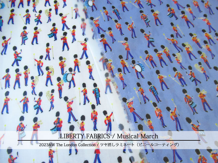 ＬＩＢＥＲＴＹ イタリア製つや消しラミネート(ビニールコーティング生地) ＊２０２３　秋冬柄/The London Collection＊≪Musical March≫(ミュージカルマーチ)３６３６８４０-ZZJ