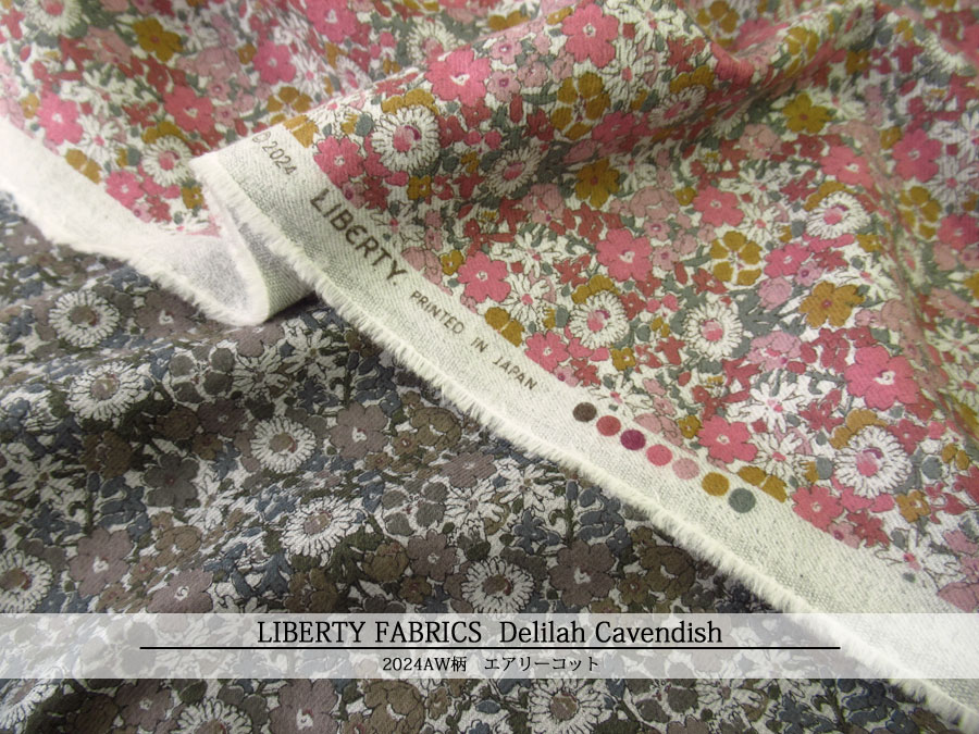 ＬＩＢＥＲＴＹ エアリーコット生地 ＊２０２４秋冬＊≪Delilah Cavendish≫(デリラ・キャヴェンディッシュ)１４-３６３４１６３-ＣＨＡ-Ｊ２４Ｃ