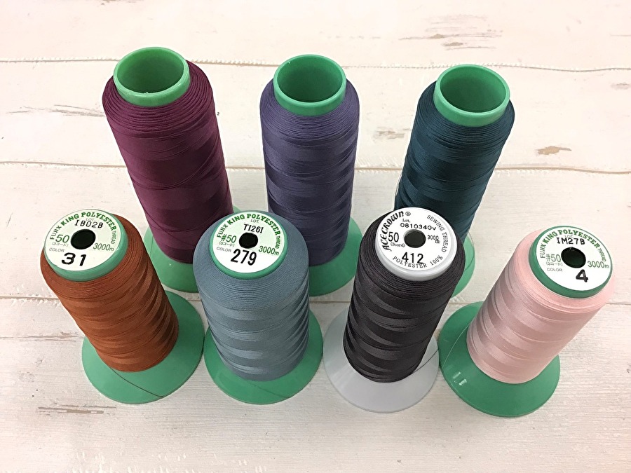 現品処分！縫製工場放出品　中古ミシン糸各種約４００ｇセット