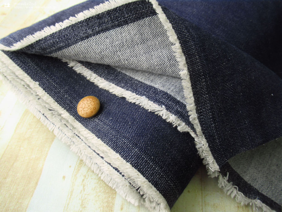 【反売り】 約１１オンス　洗い加工(ワンウォッシュ)ストレッチデニム　ネイビー【岡山/児島洗い】 [ 幅約１４５ｃｍ×約５ｍ]