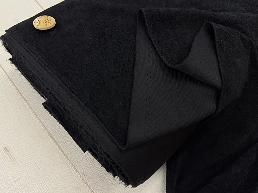 【反売り】  トリコットスウェード　 ブラック系[ 幅１４５ｃｍ×約８ｍ巻 ]