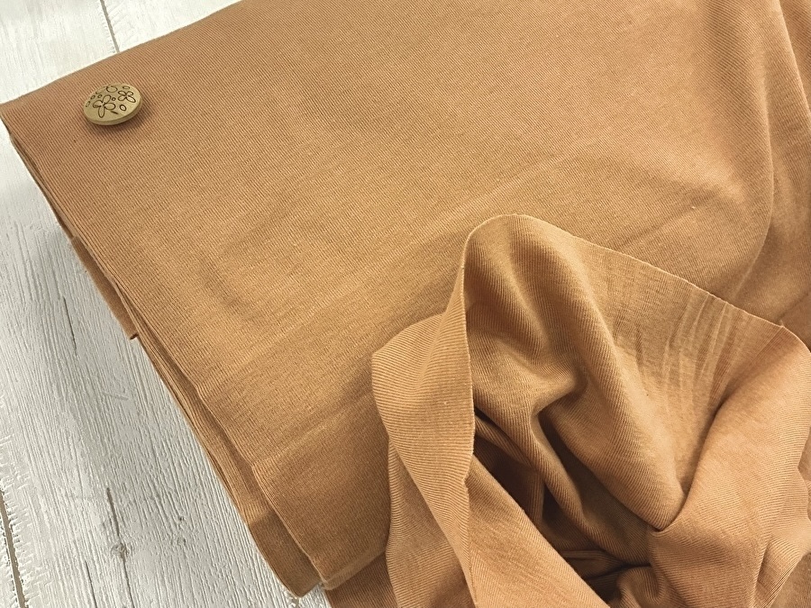 訳あり！【反売り】約３８ｃｍ輪　フライスニット　ソフトグレイッシュオレンジ系 [ 約３８ｃｍの輪 ( 約７６ｃｍ幅 )×約７.５ｍ巻 ］