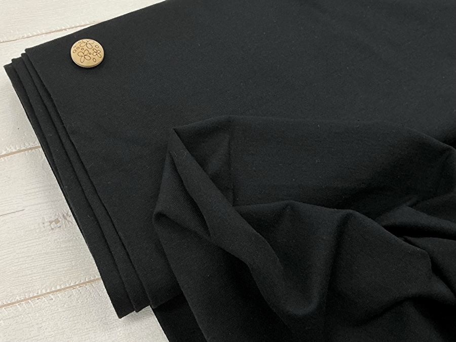 わけあり！【反売り】ちょうどいい厚みの天竺ニット　ブラック系 [ 幅１６０ｃｍ×約３ｍ ］