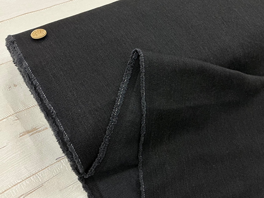 【反売り】 約１２オンス ブラックデニム [ 洗い加工/ワンウォッシュ ]　ブラック×ブラック【岡山/児島洗い】　ブラック×ブラック系[ 幅１５０ｃｍ×約(３m＋１.５m＋１.５m) ］
