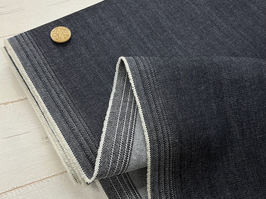 【反売り】 伸び感が心地いい！『ハイブリッドハイパーストレッチデニム』　ダークネイビー系[ 幅１２０ｃｍ×約３ｍ ］