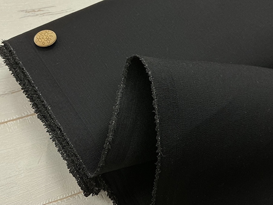 現品処分！ 約８オンス　Ｔ/ＣハリのあるＢＫＢＫハイストレッチデニム　ブラック×ブラック系[ 幅１００ｃｍ×約(１.８ｍ＋１.５ｍ) ]