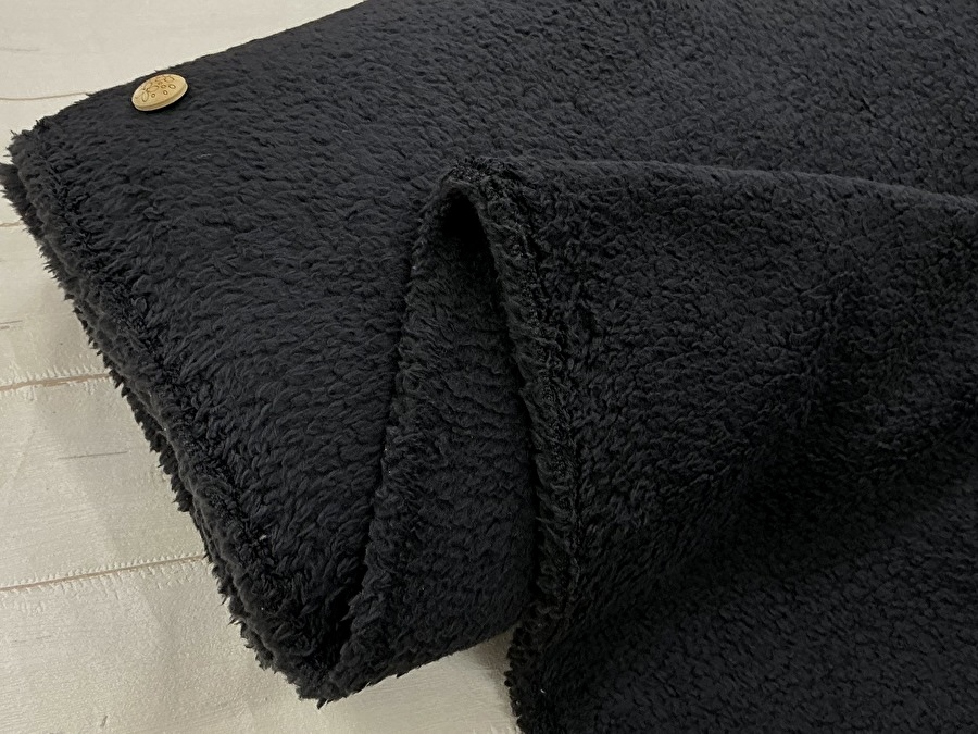 【反売り】  軽くてあったか！両面ボアフリース　ブラック系[ 幅１４５ｃｍ×約３ｍ ]
