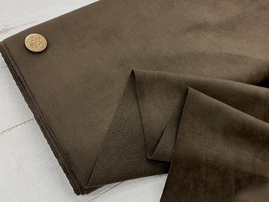 訳あり！現品処分！やわらかポリエステルスエード　コーヒーブラウン系 [ 幅１１０ｃｍ×約２.５ｍ ］