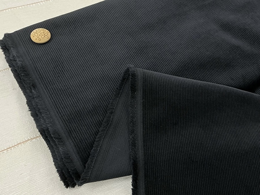 現品処分！ワイド幅　オルセンストレッチコーデュロイ　　ブラック系 [ 幅１３０ｃｍ×約２.４ｍ ］