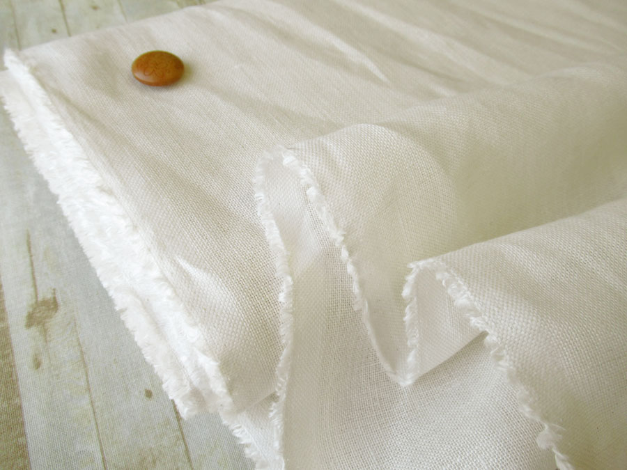 わけあり！【反売り】　ざっくり麻キャンバス　アイボリーホワイト系 [ 幅１１５ｃｍ×約３ｍ巻 ]