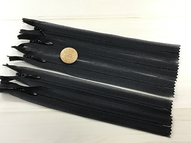現品処分！　『約１６cm コンシールファスナー ５本セット (ブラック) 』