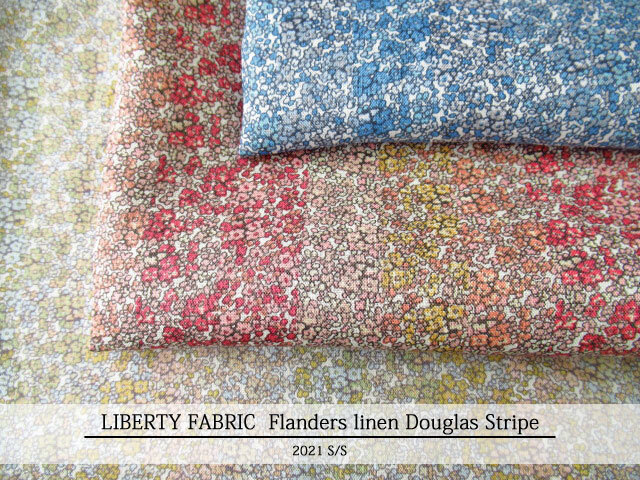 ＬＩＢＥＲＴＹ  国産フランダースリネン生地 ＊ ２０２１　春夏柄 ＊ ≪Douglas Stripe≫(ダグラスストライプ)１１-３６３１１８４-LMD