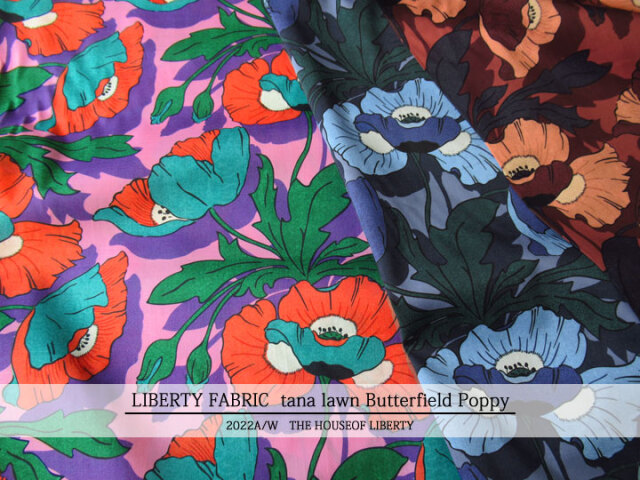 ＬＩＢＥＲＴＹ タナローン ＊２０２２ 秋冬柄/THE HOUSEOF LIBERTY＊≪Butterfield Poppy≫(バターフィールドポピー)22-3632201-ＴＤＤ-22