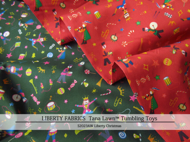 ＬＩＢＥＲＴＹ タナローン ＊２０２３ 秋冬柄/Liberty Christmas ２０２３＊≪Tumbling Toys≫(タンブリングトイズ)３６３８４０５-TDD