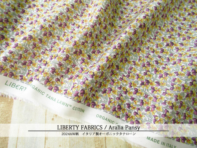 ＬＩＢＥＲＴＹ イタリア製オーガニックタナローン ＊２０２４　秋冬柄＊≪Aralia Pansy≫(アラリア・パンジー)２４-１５７Ｊ９２４-ＴＤＰ-２４ＣＵ