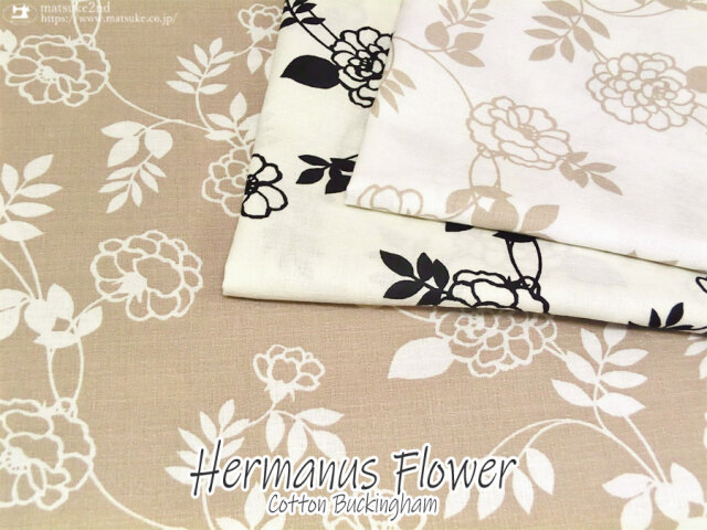 コットン バッキンガムプリント】Hermanus Flower＊ハマナスフラワー