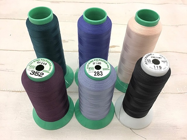 現品処分！縫製工場放出品　中古ミシン糸各種約４００ｇセット