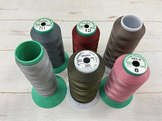 現品処分！縫製工場放出品　中古ミシン糸各種約４００ｇセット
