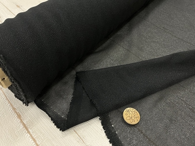 【反売り】  [普通地] ややざっくりニット用織物接着芯　ブラック系 [ 幅１２０ｃｍ×約２４ｍ巻 ]