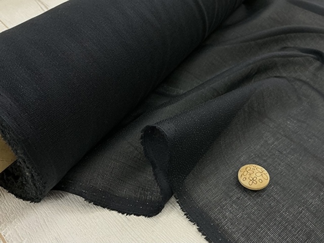 【反売り】　[普通地] ややざっくり 控えめな光沢感のある織物接着芯　ブラック系 [ 幅１２０ｃｍ×約２０ｍ巻 ]