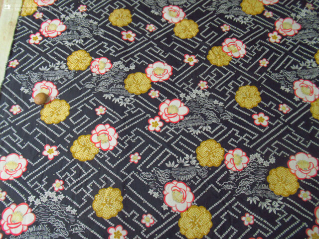 紗綾　7本セット売り お買い得！【コットン 80単糸プリント】 疋田紗綾形風