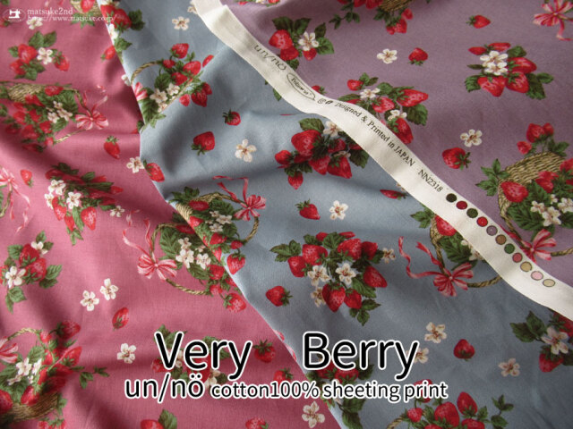 わけあり！お買い得！【 シーチングプリント】 ベリーベリー　【un/no(アンノ)】 　