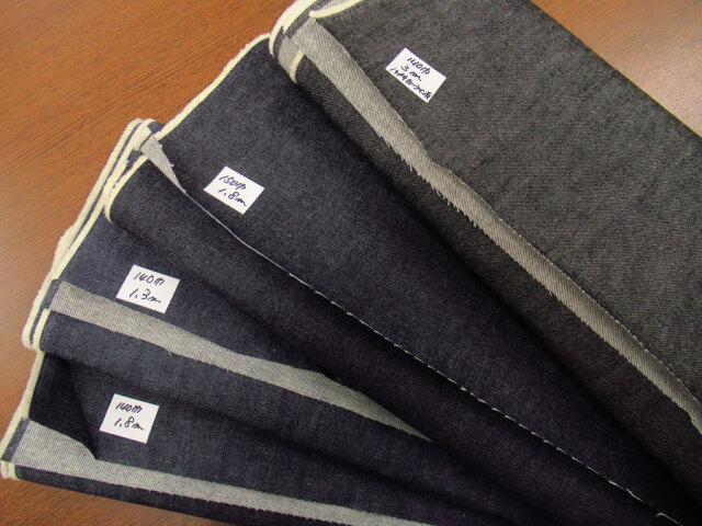 現品処分】 AK-1465＊ネイビー・ブラック系「デニム」のハギレセット 