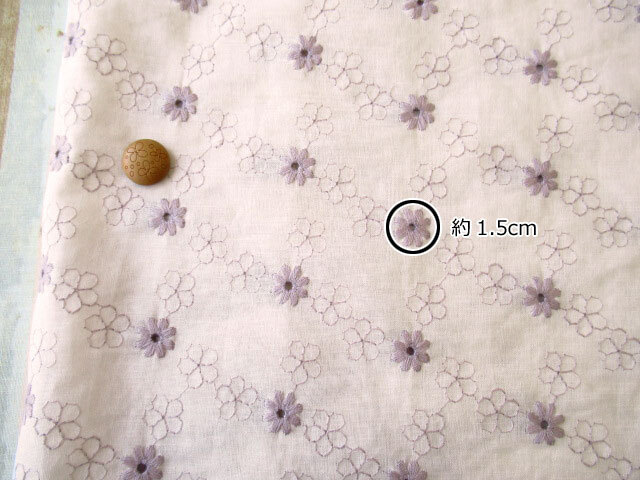 コットンリネンシーチング刺繍 】フラワー モチーフ