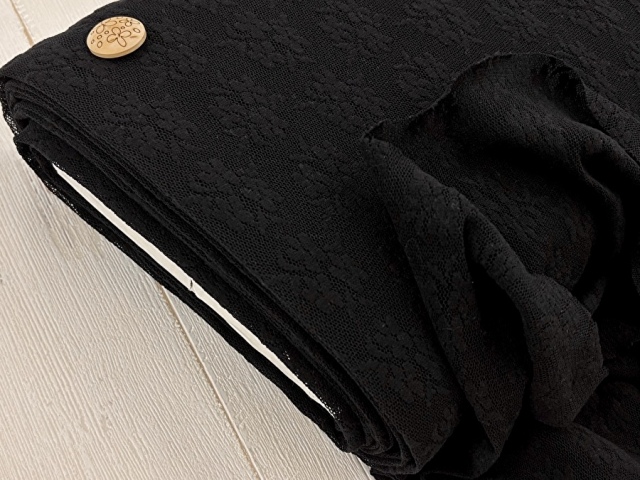 【反売り】  ぷっくりフラワーの２ｗａｙソフトネット　 ブラック系 [ 幅１００ｃｍ×約８ｍ巻 ］