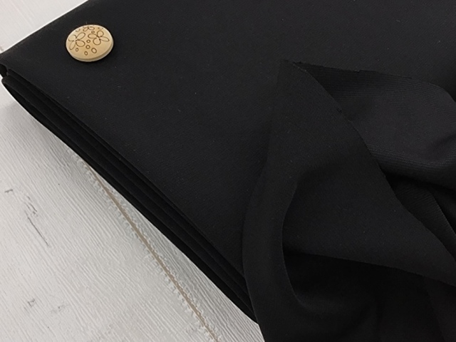 【反売り】  合繊スポーツ風ニット    ブラック系[ 幅１２５ｃｍ×約５.５ｍ巻 ]