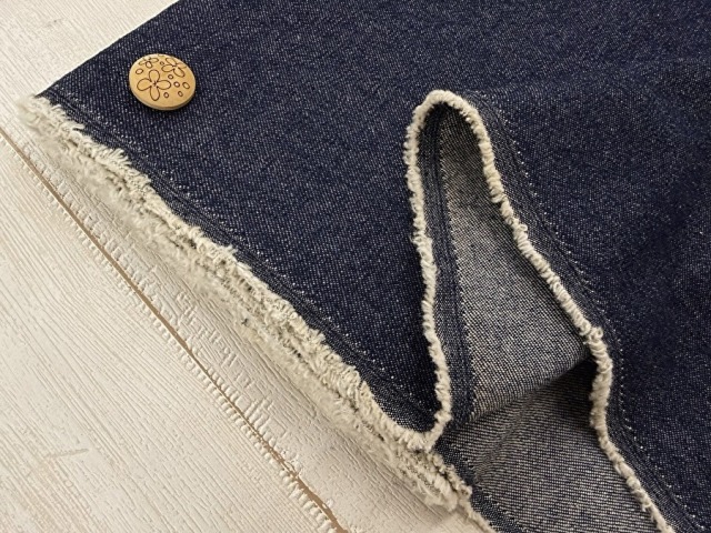 訳あり！現品処分！ １０オンス ワンウォッシュ デニム  　ネイビー系[ 幅１１０ｃｍ×約１.８ｍ ］