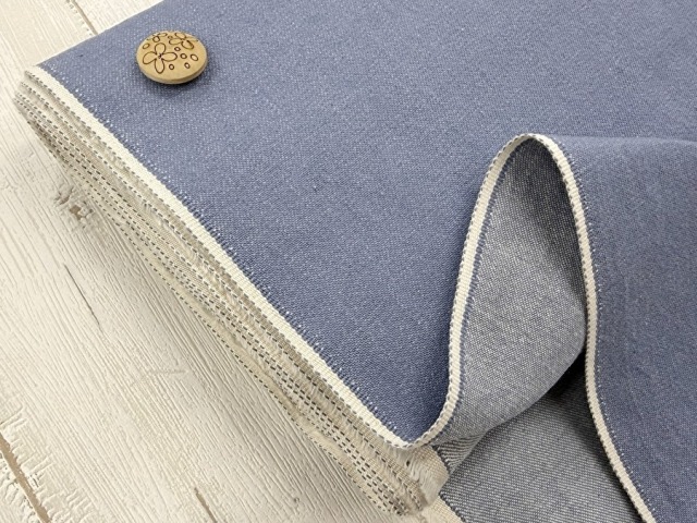 【反売り】  １０オンス カラーデニム　  ヒヤシンスブルー系[ 幅１１０ｃｍ×約３ｍ ]